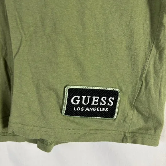 Guess LA T Shirt Green Logo on sleeve Men's L - Picture 3 of 5